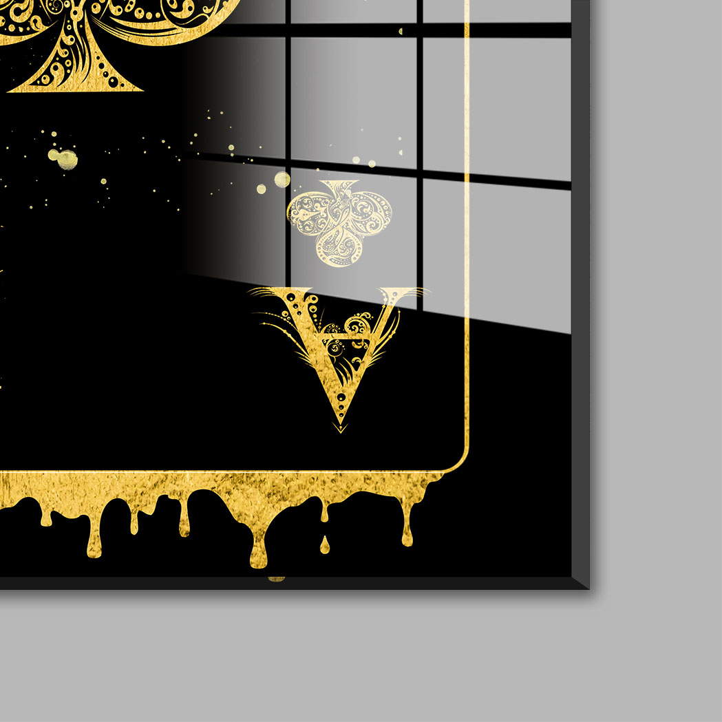 Blattgold Wandbild Kreuz Ass Card