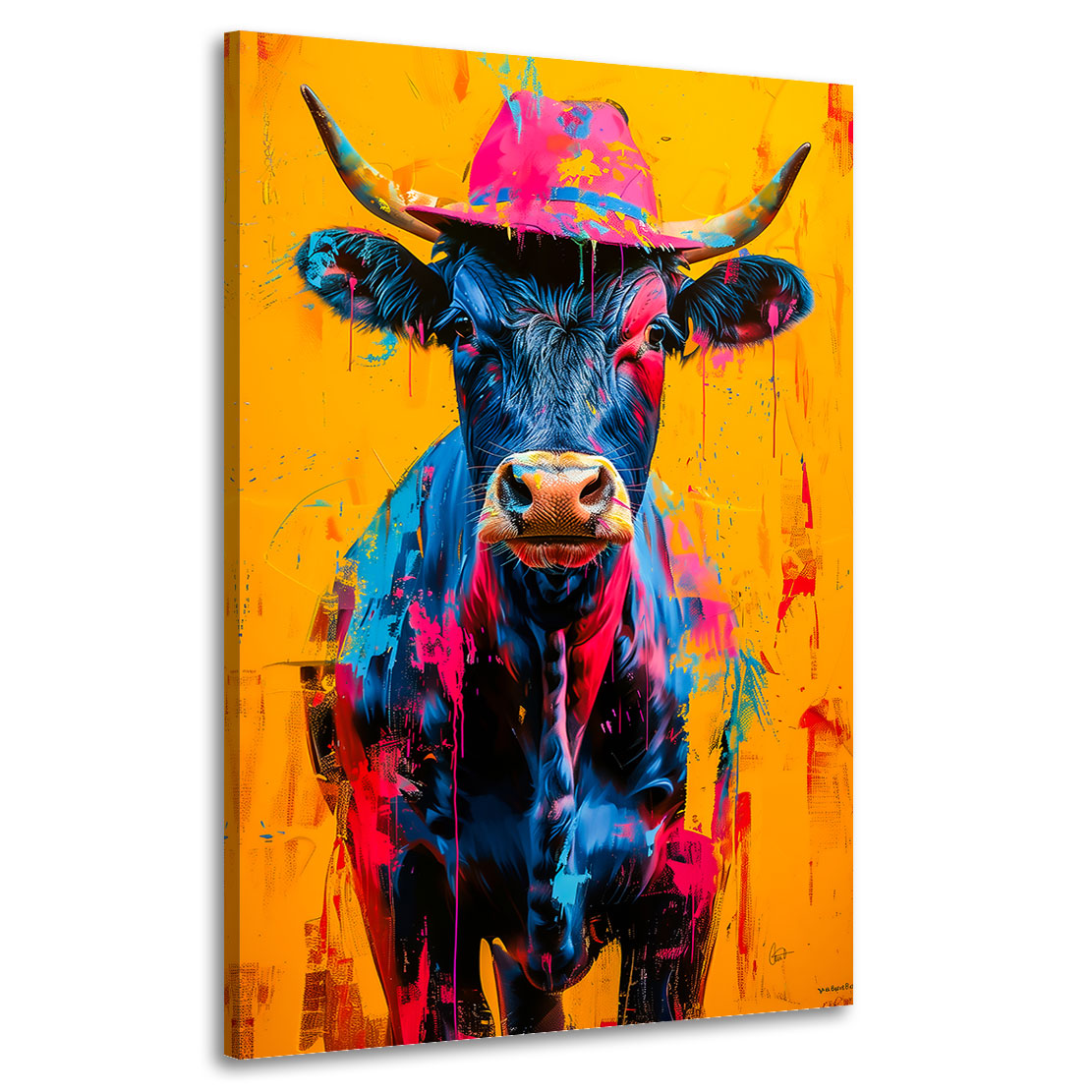 Wandbild Pop Art Kuh