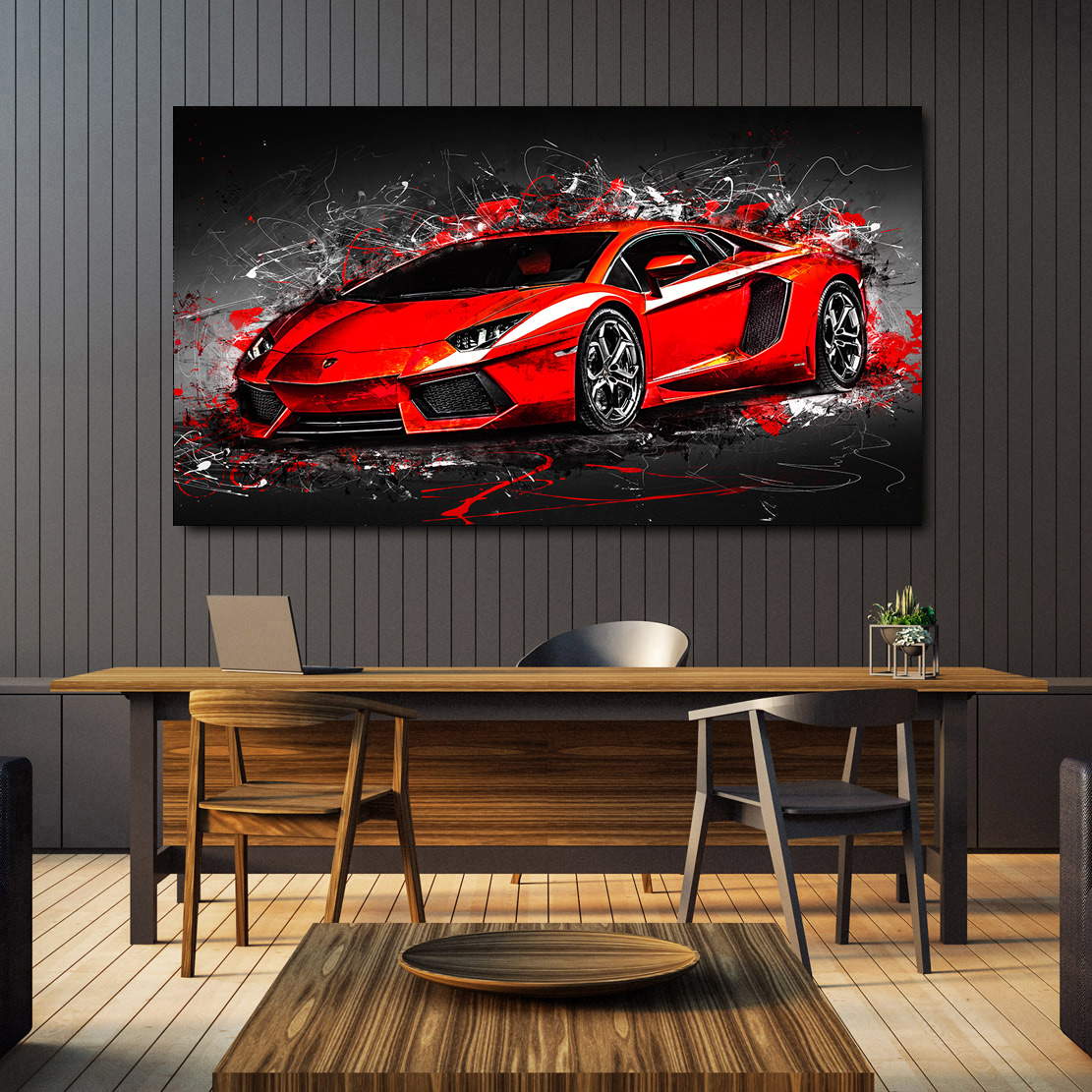 Auto Lamborghini Aventador Red Style