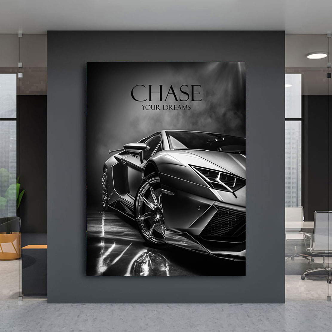 Motivations Leinwandbild Chase your Dreams Silver