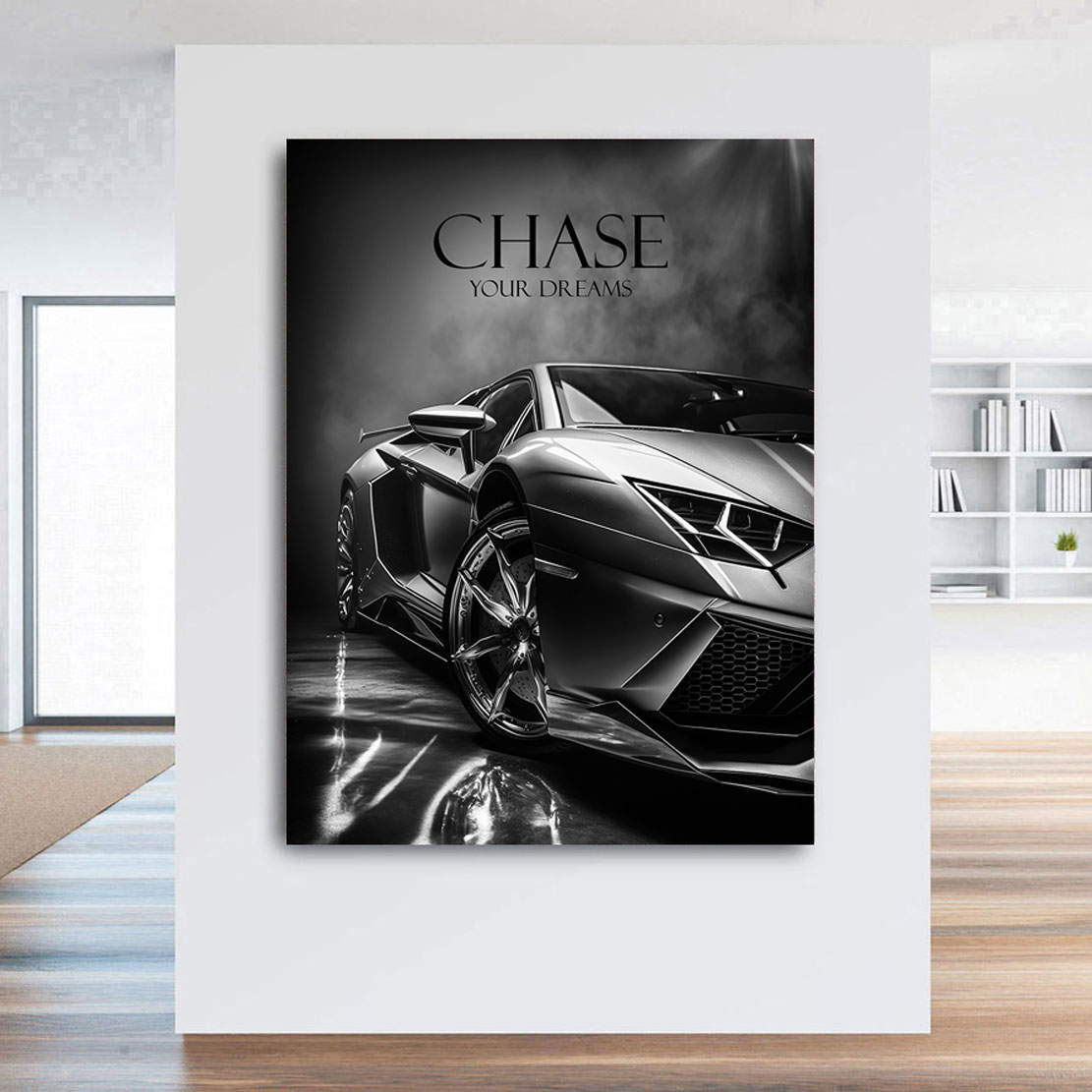 Motivations Leinwandbild Chase your Dreams Silver