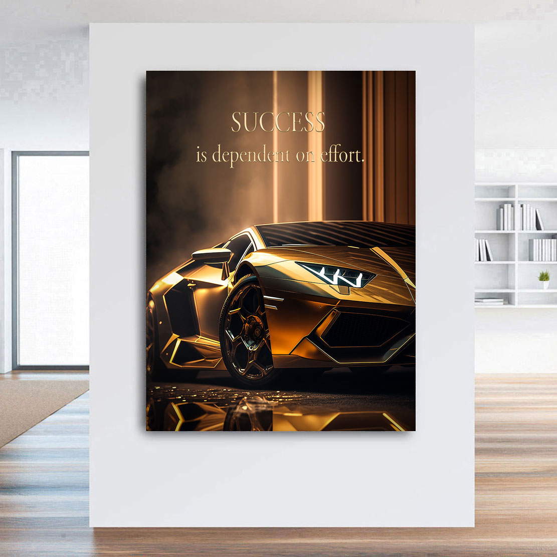 Motivations Leinwandbild Success Car