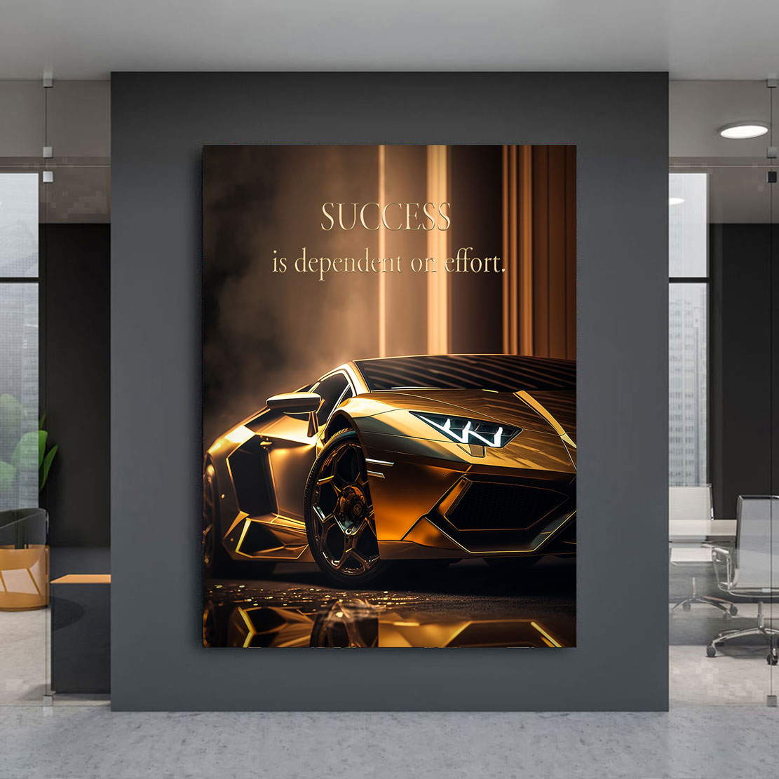 Motivations Leinwandbild Success Car