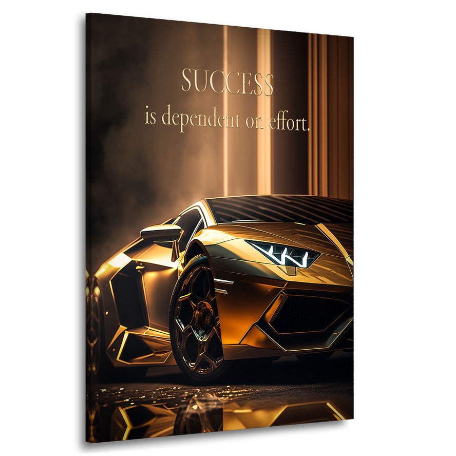 Motivations Leinwandbild Success Car