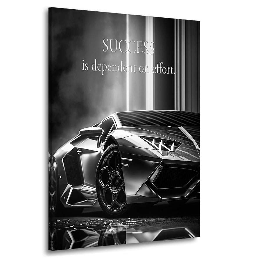 Motivations Leinwandbild Success Car Black Style