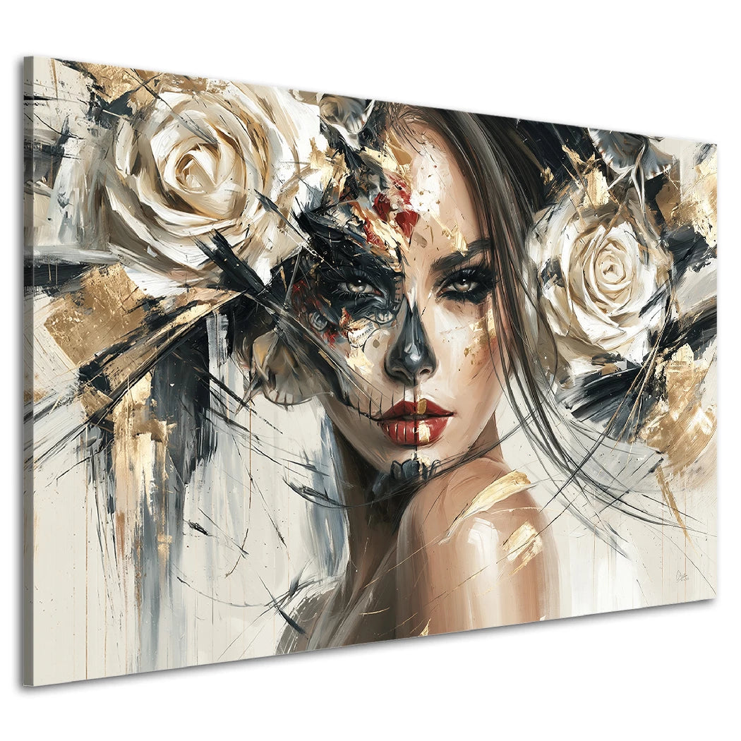 La Catrina Rosengold Wandbild