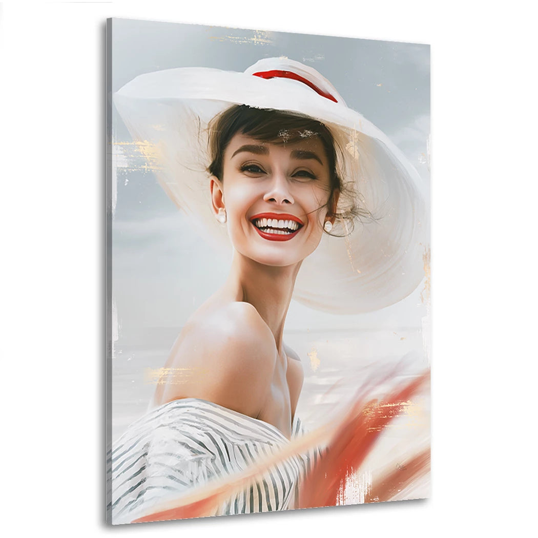Audrey Hepburn Riviera Wandbild