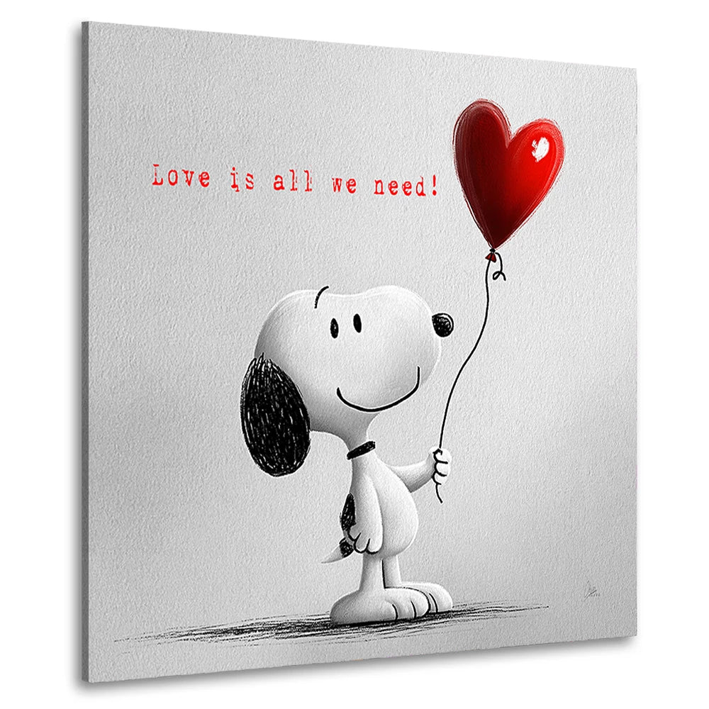 Snoopy Love Wandbild