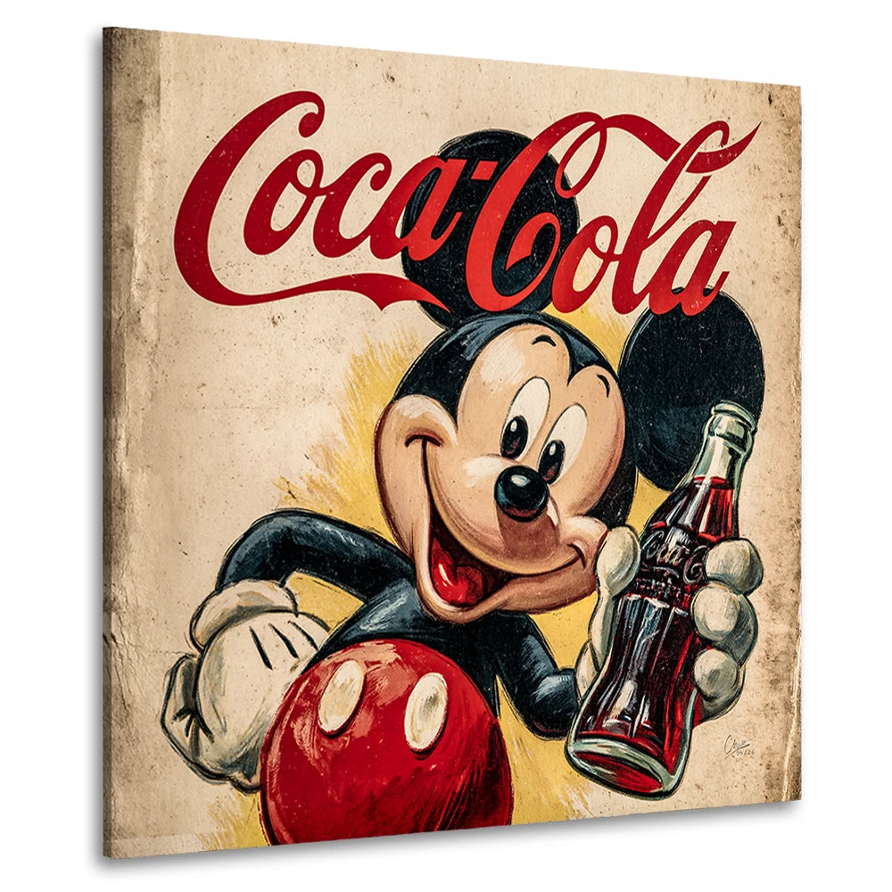 Micky Maus Coke Art Wandbild