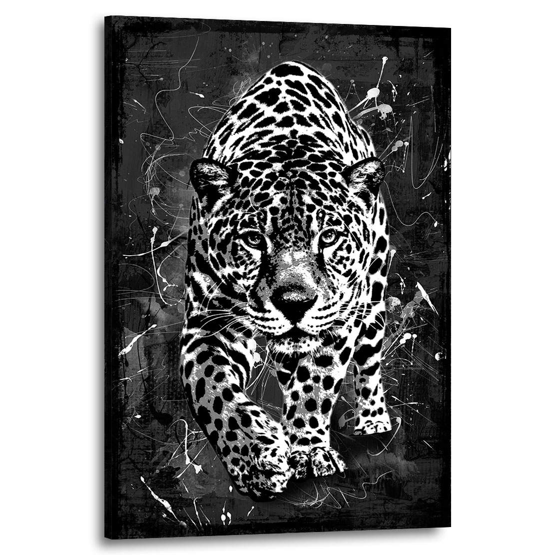 Wandbild Leinwandbild Leopard Abstrakt Black and White