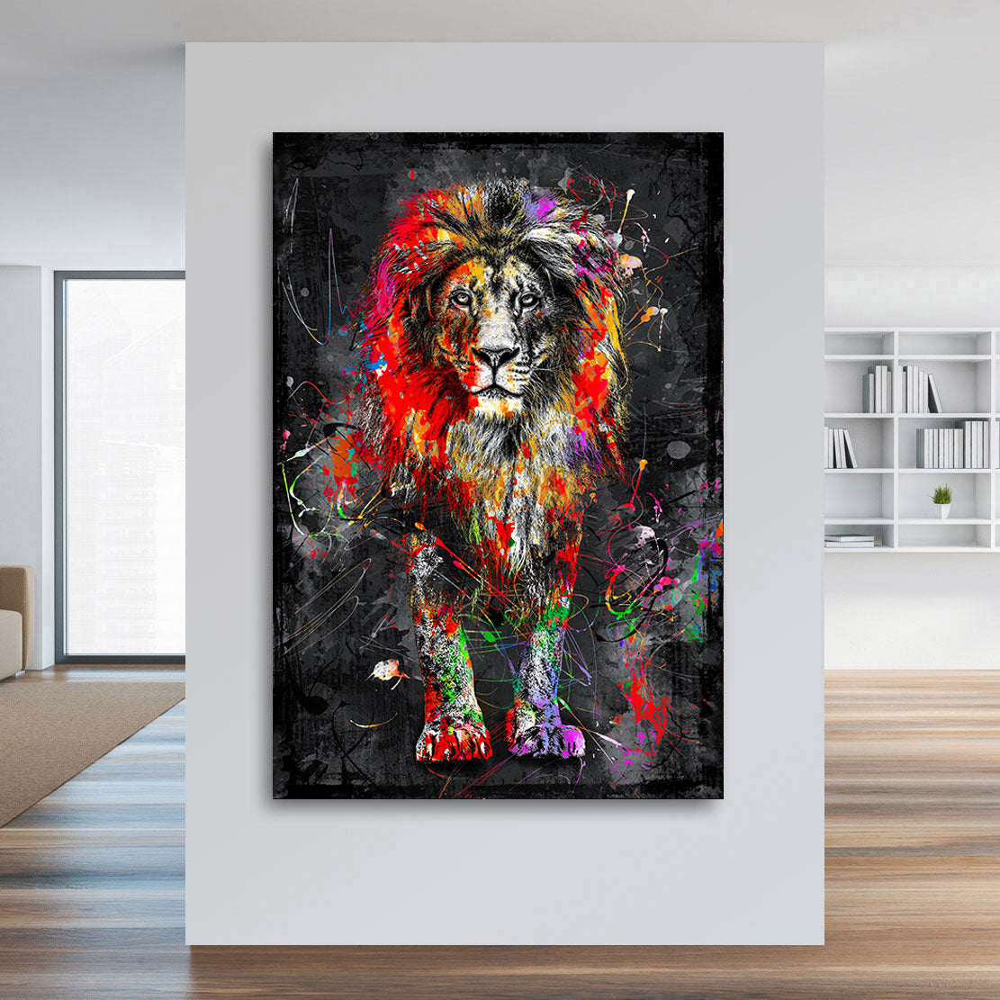 Wandbild Leinwandbild Löwe Pop Art