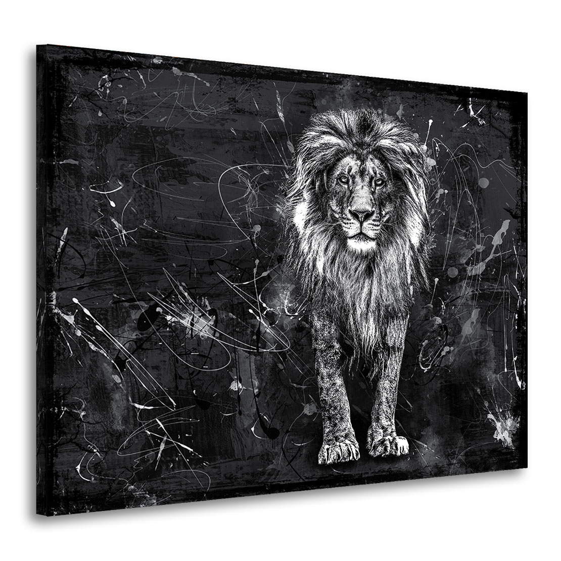 Wandbild Löwe Abstrakt Black and White