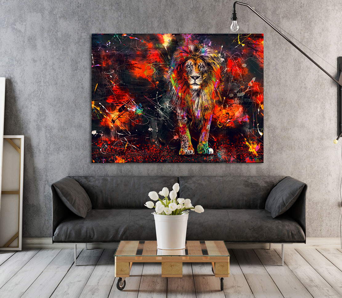 Wandbild Leinwandbild LÃ¶we Abstrakt Style