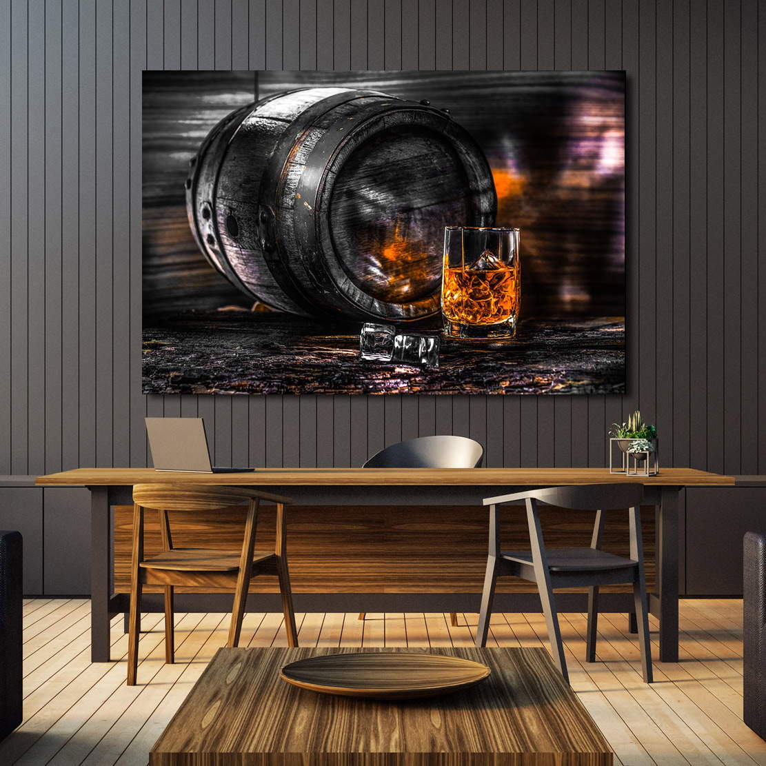 Wandbild Whiskey Fass