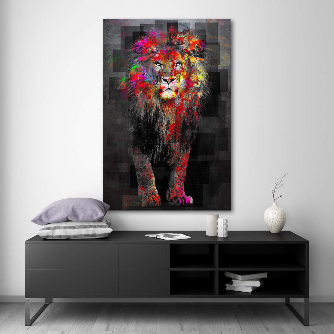 Wandbild Leinwandbild LÃ¶we Mosaik