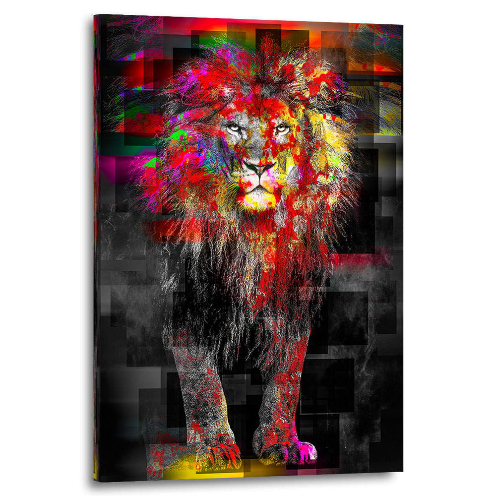 Wandbild Leinwandbild LÃ¶we Abstrakt Mosaik