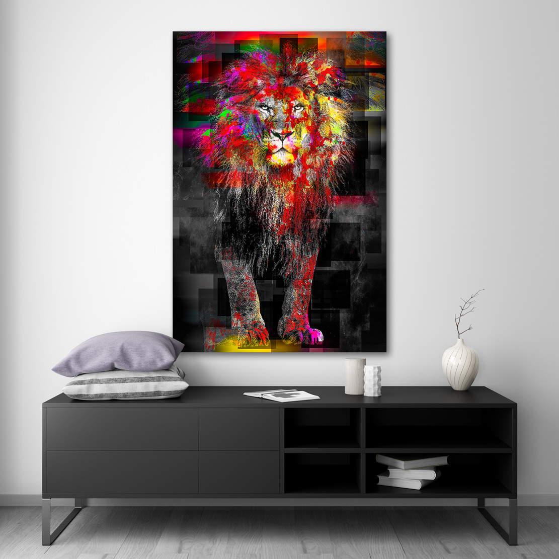 Wandbild Leinwandbild LÃ¶we Abstrakt Mosaik