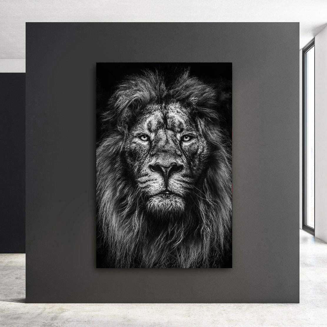 Wandbild Leinwandbild LÃ¶we Modern schwarz weiss