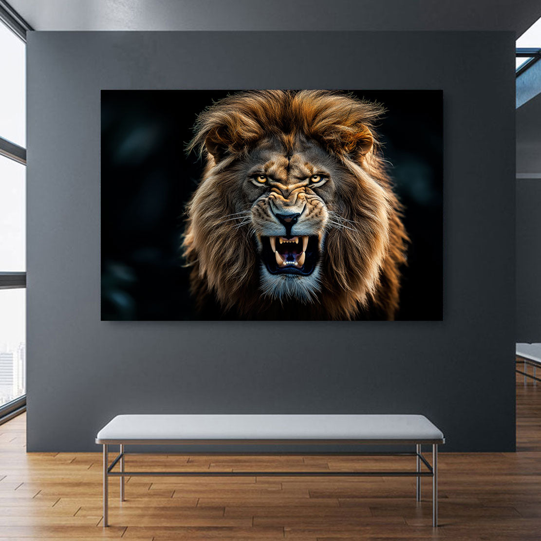 Wandbild Angry Lion