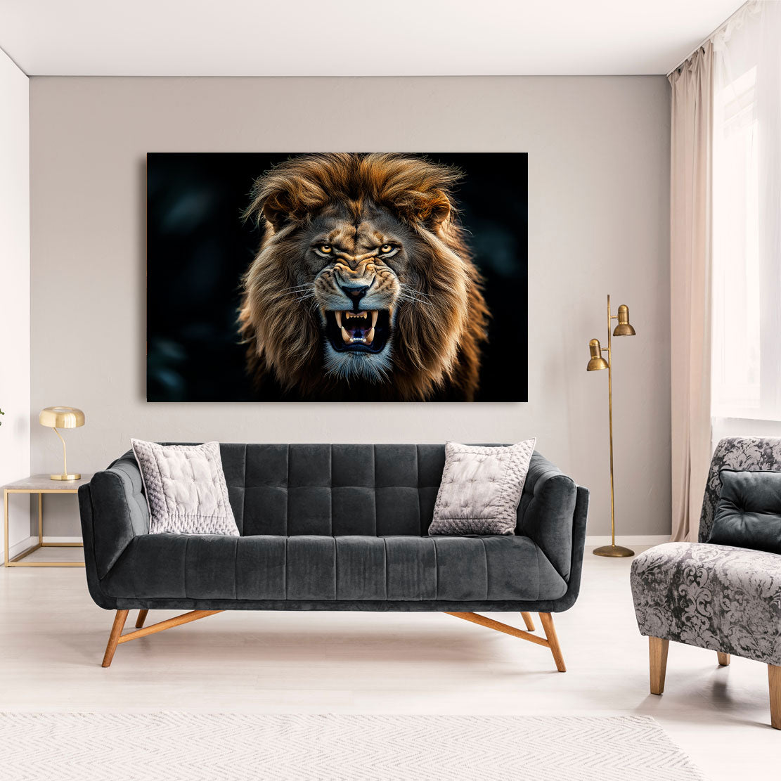 Wandbild Angry Lion