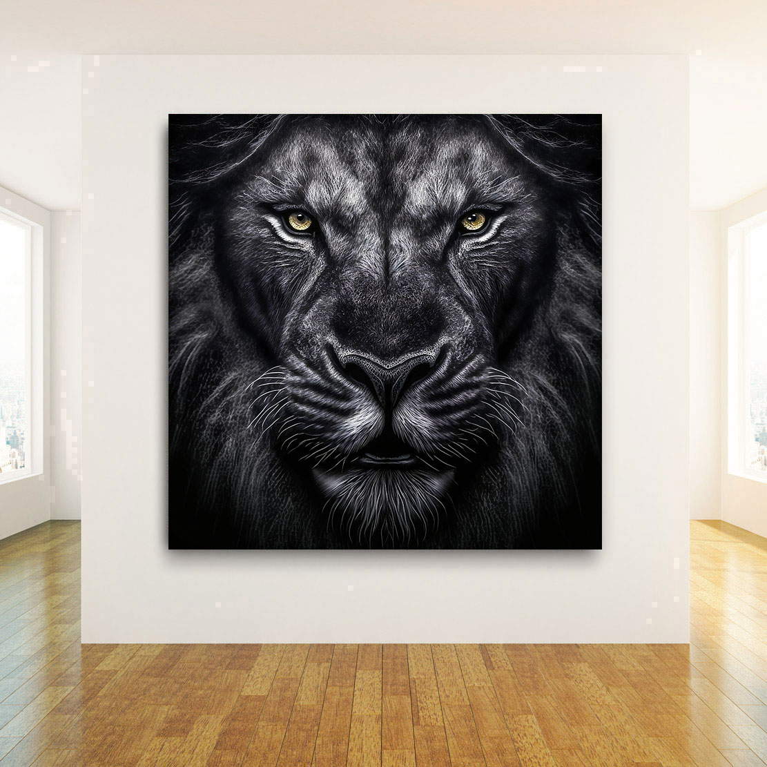 Leinwandbild Black Lion