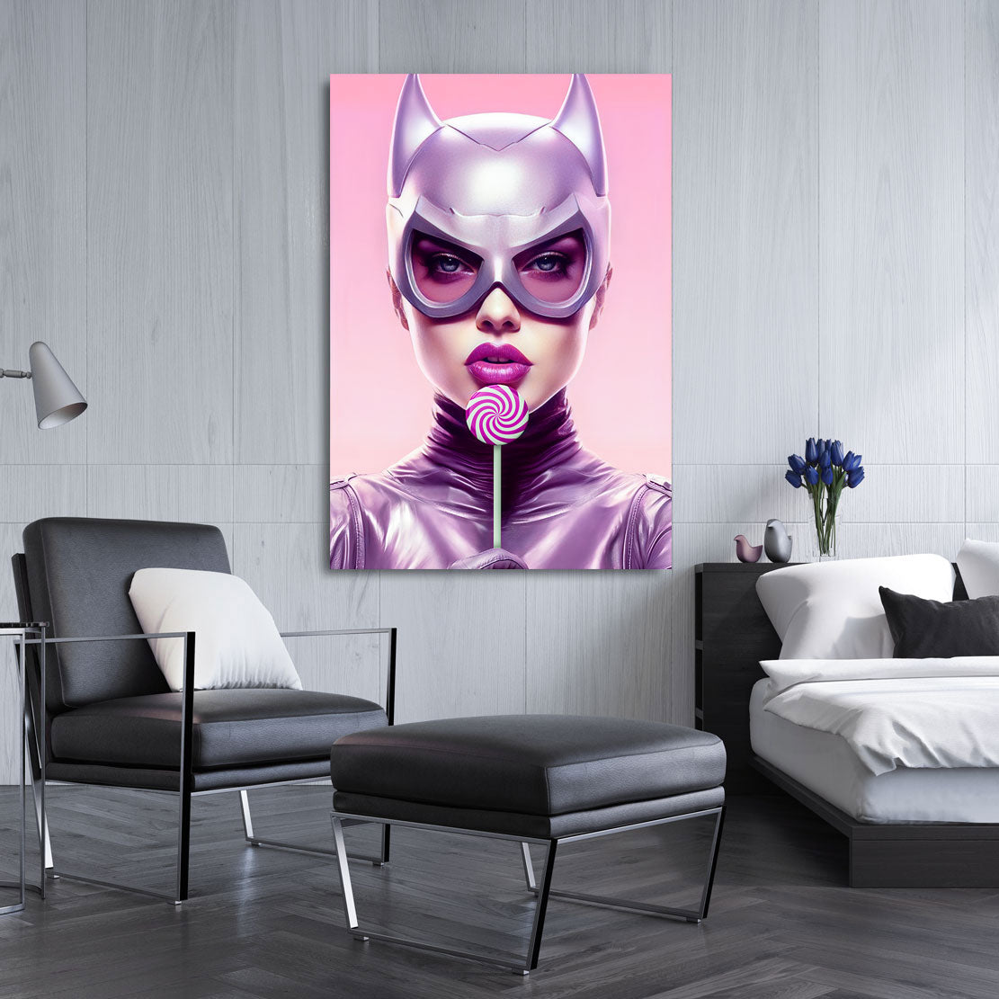 Wandbild Catwoman Lollipop Style