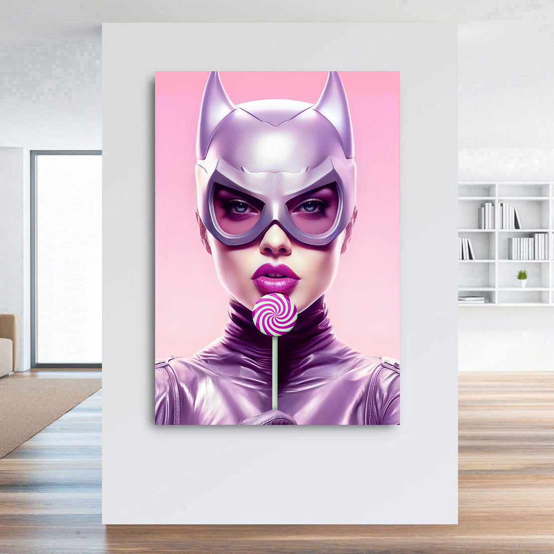 Wandbild Catwoman Lollipop Style