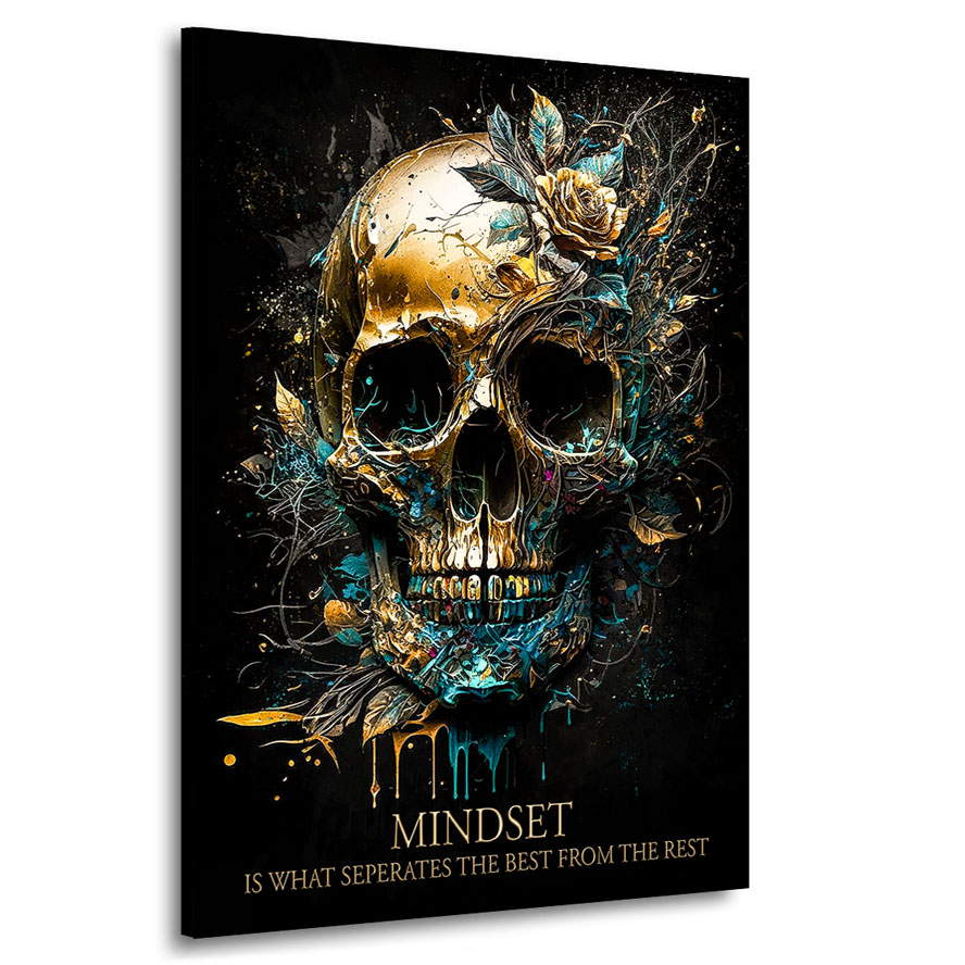 Motivations Lifestyle Leinwandbild Mindset Totenkopf