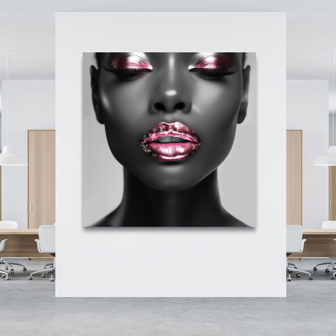 Lifestyle Wandbild Vuitton Lips Dark Style