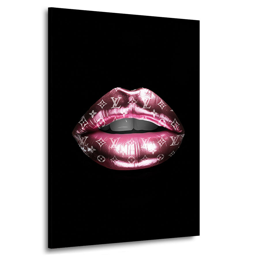 Erotisches Louis Lippen Wandbild Black Style