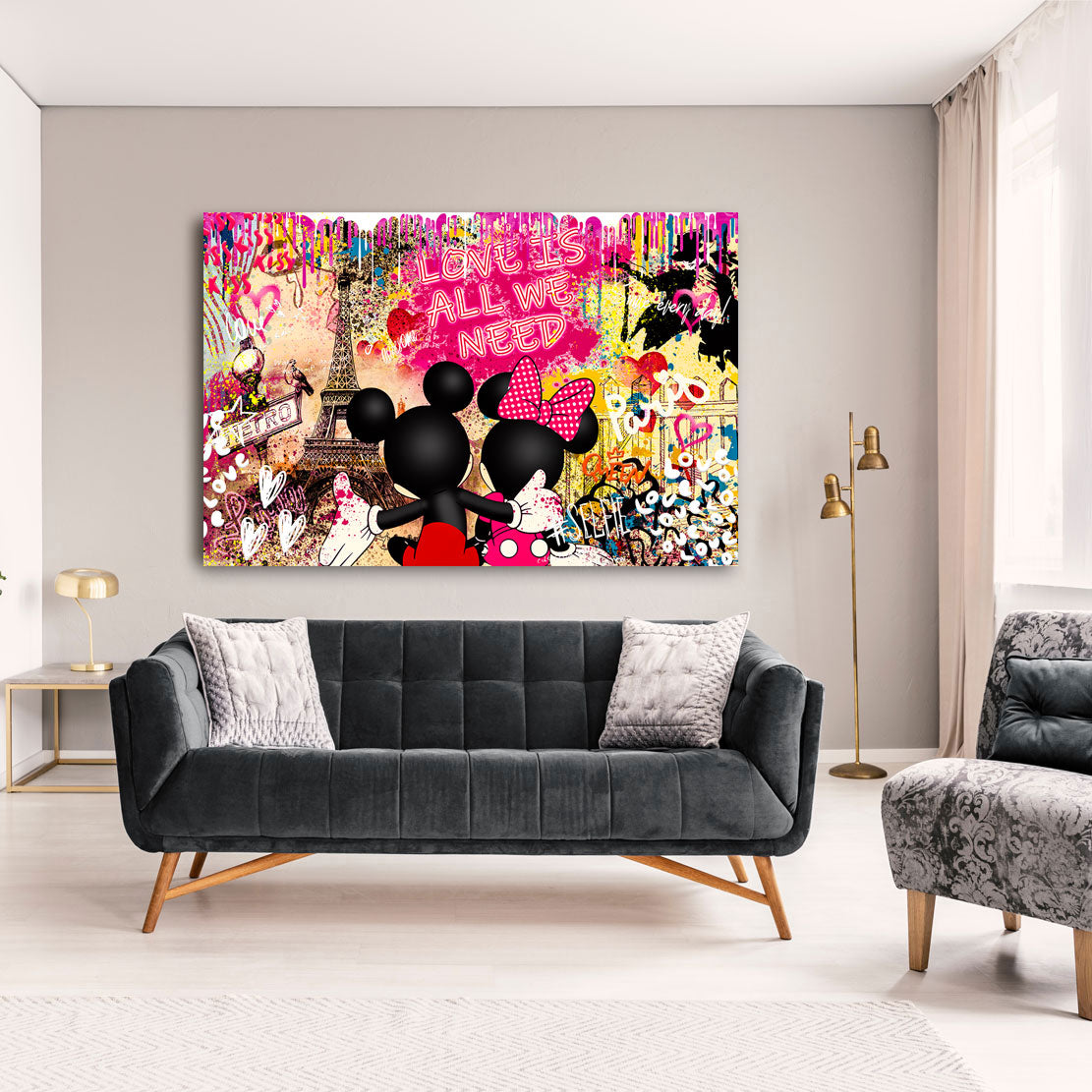 Wandbild Leinwandbild Mickey Love is all