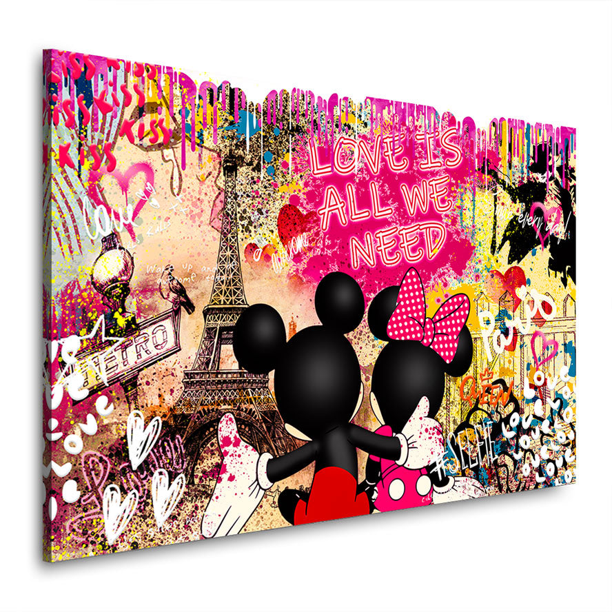 Wandbild Leinwandbild Mickey Love is all