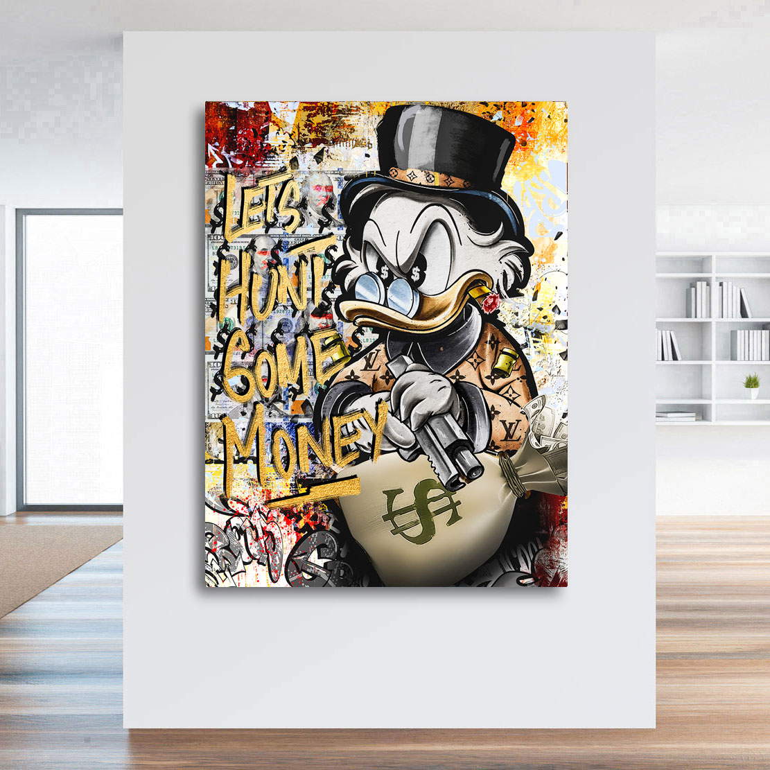 Leinwandbild Dagobert Lets Hunt Pop Art