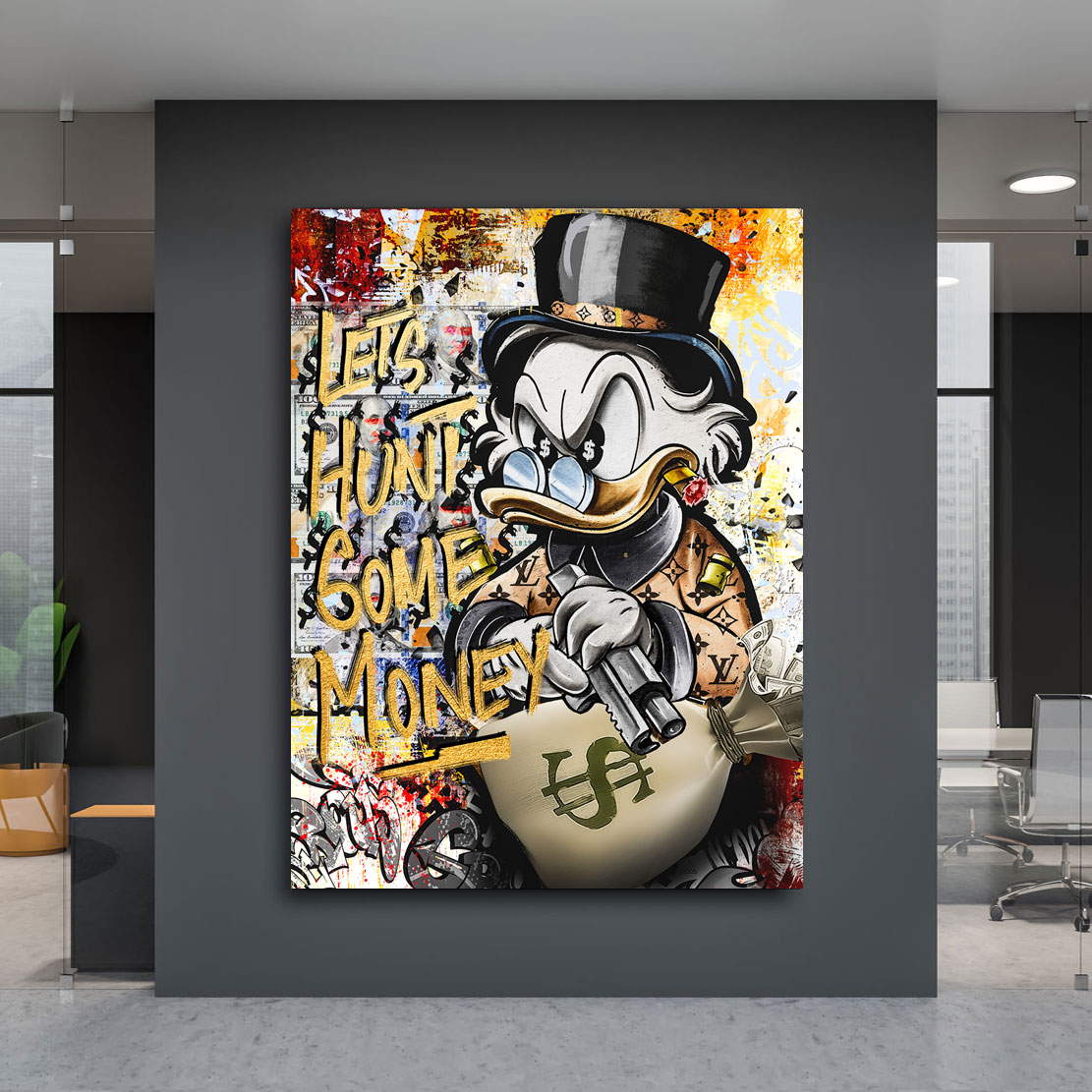 Leinwandbild Dagobert Lets Hunt Pop Art