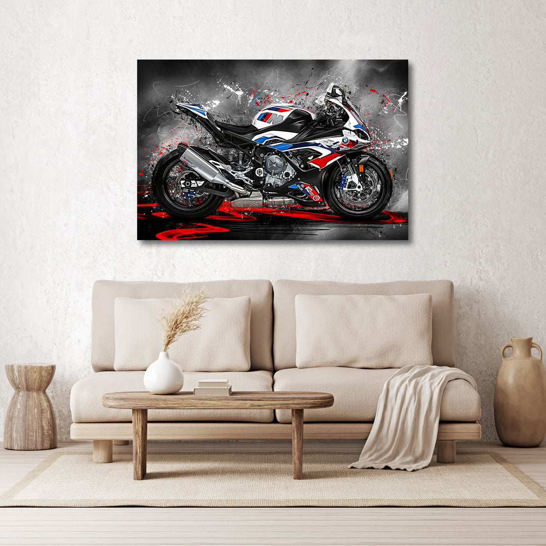 Motorrad Wandbild BMW M1000RR Abstrakt