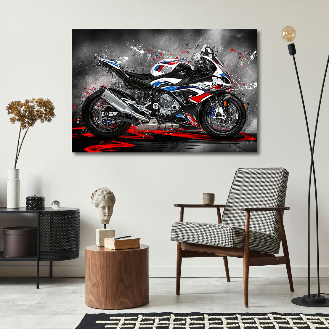 Motorrad Wandbild BMW M1000RR Abstrakt