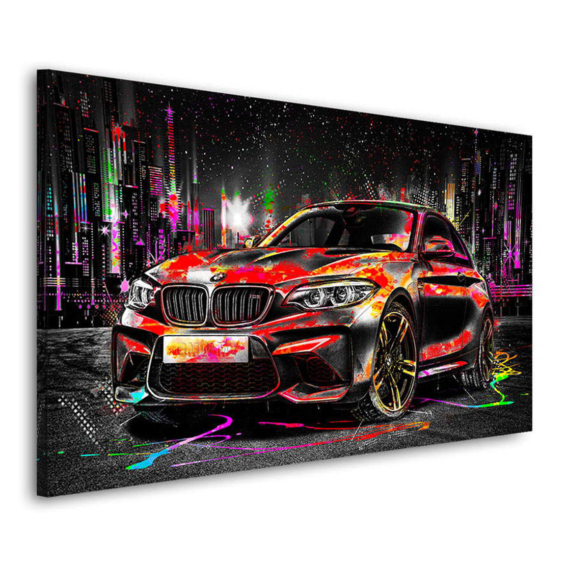 Auto Leinwandbild BMW M2 Pop Art Style