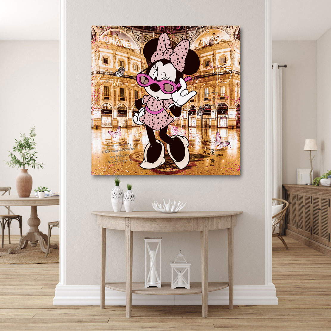 Leinwandbild Minnie Shopping Mall Vintage Style