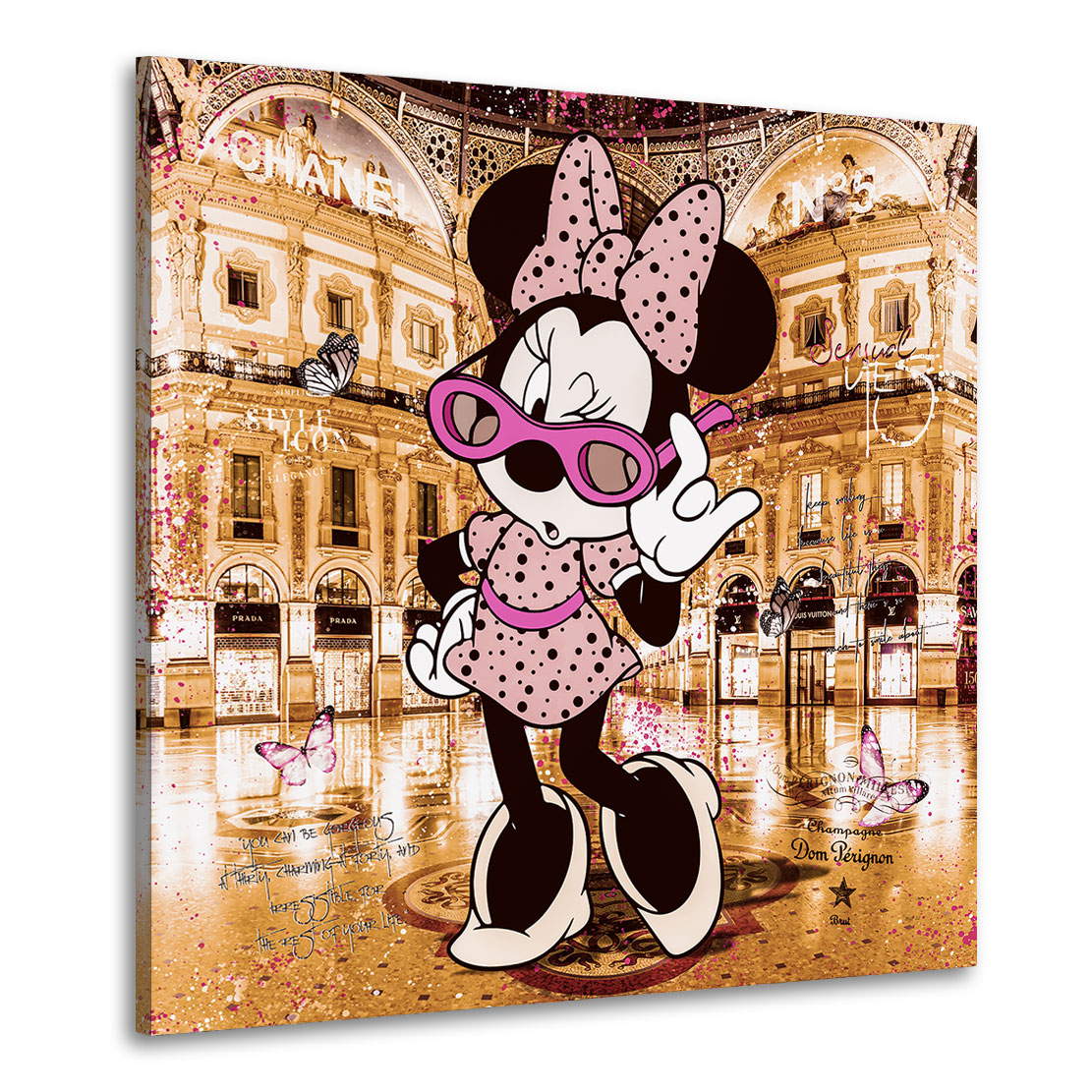 Leinwandbild Minnie Shopping Mall Vintage Style