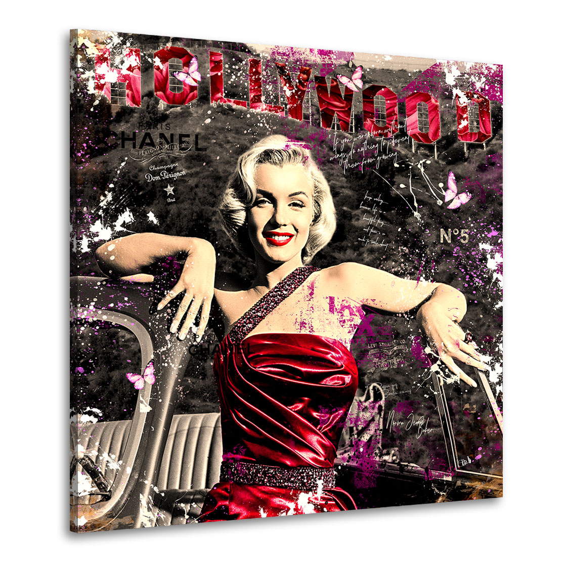 Wandbild Leinwandbild Marilyn Monroe Hollywood Hills Vintage