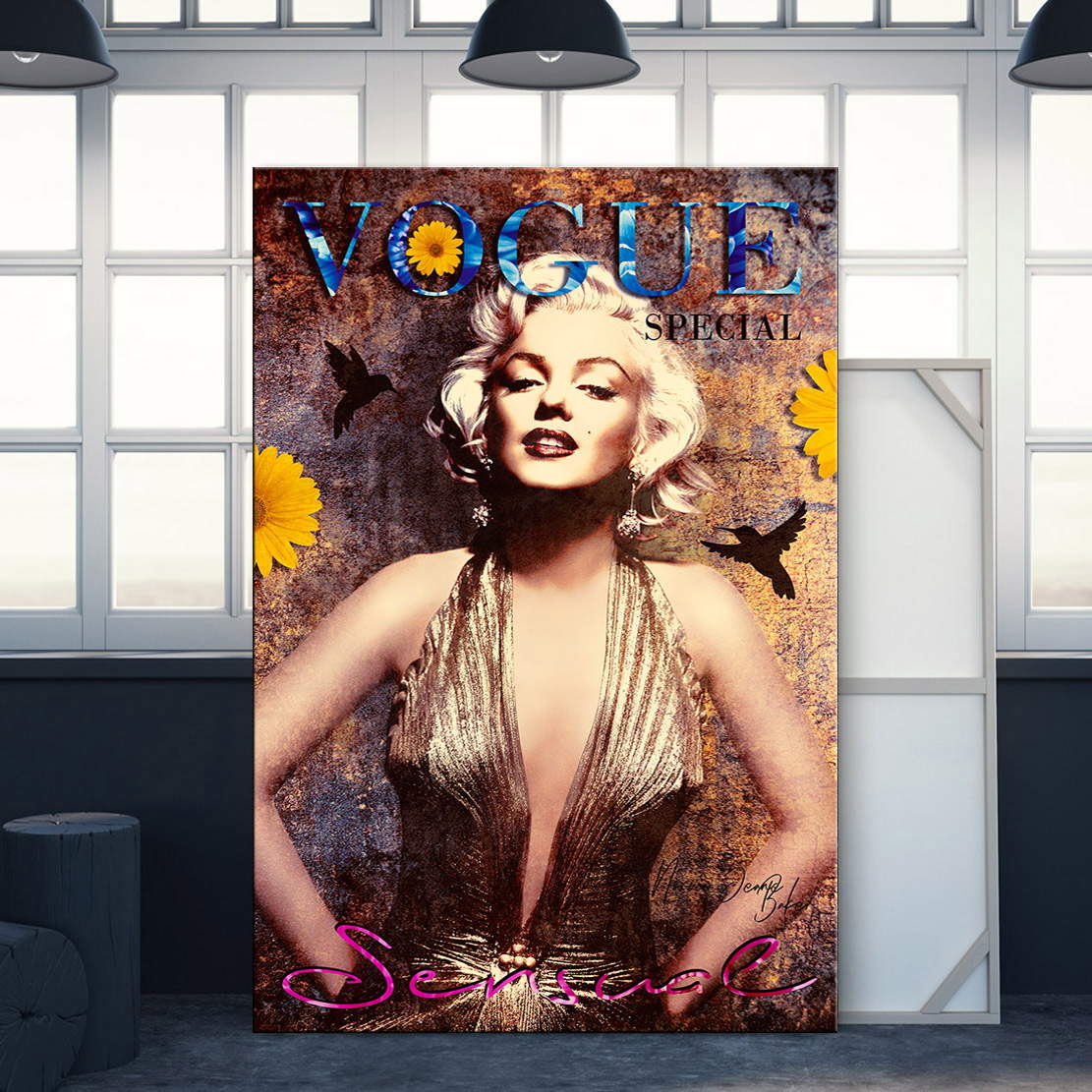 Wandbild Marilyn Monroe Vogue Vintage