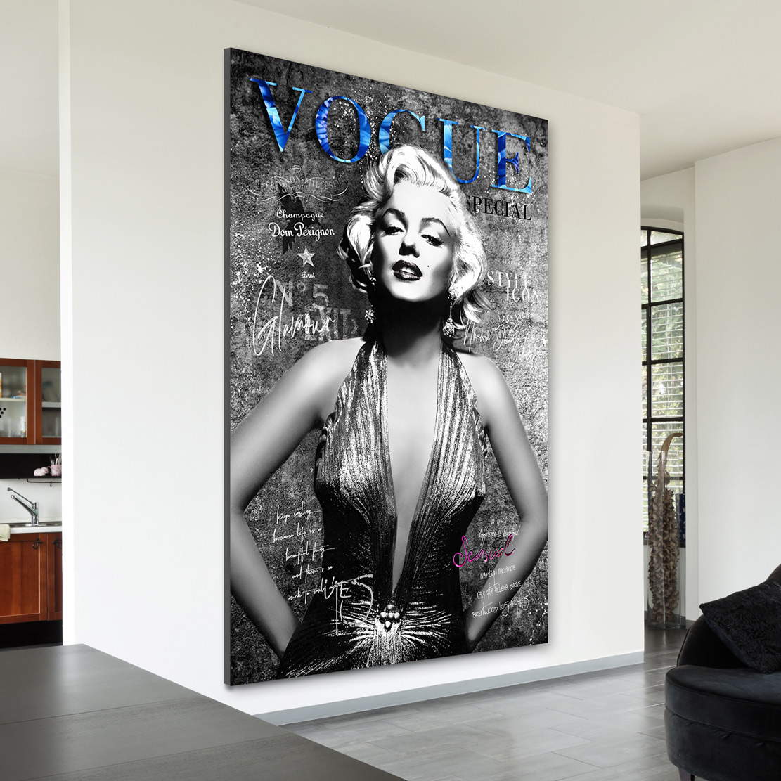 Wandbild Leinwandbild Marilyn Monroe Silver Style
