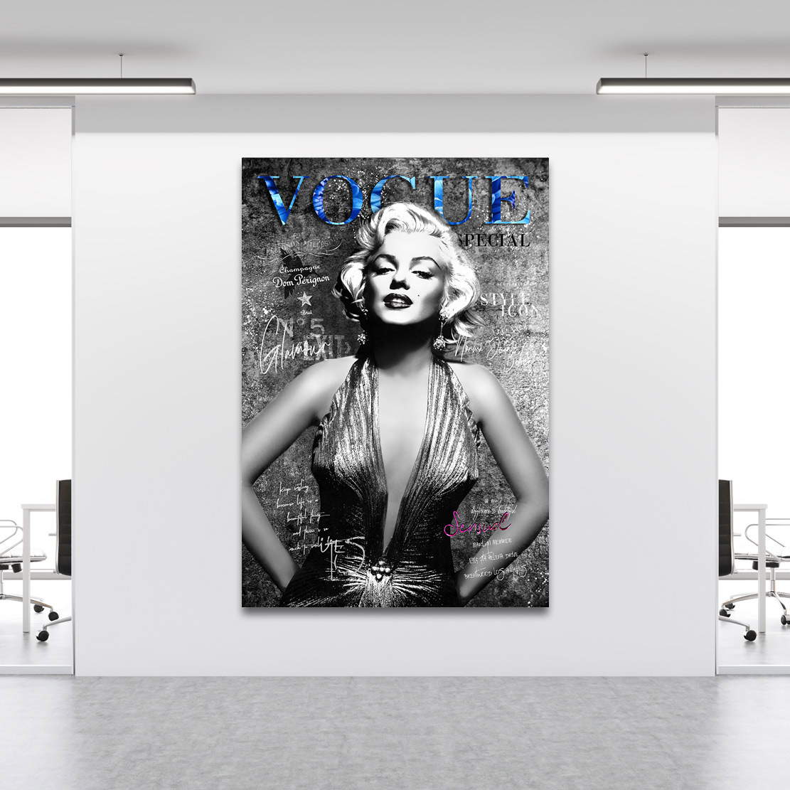 Wandbild Leinwandbild Marilyn Monroe Silver Style