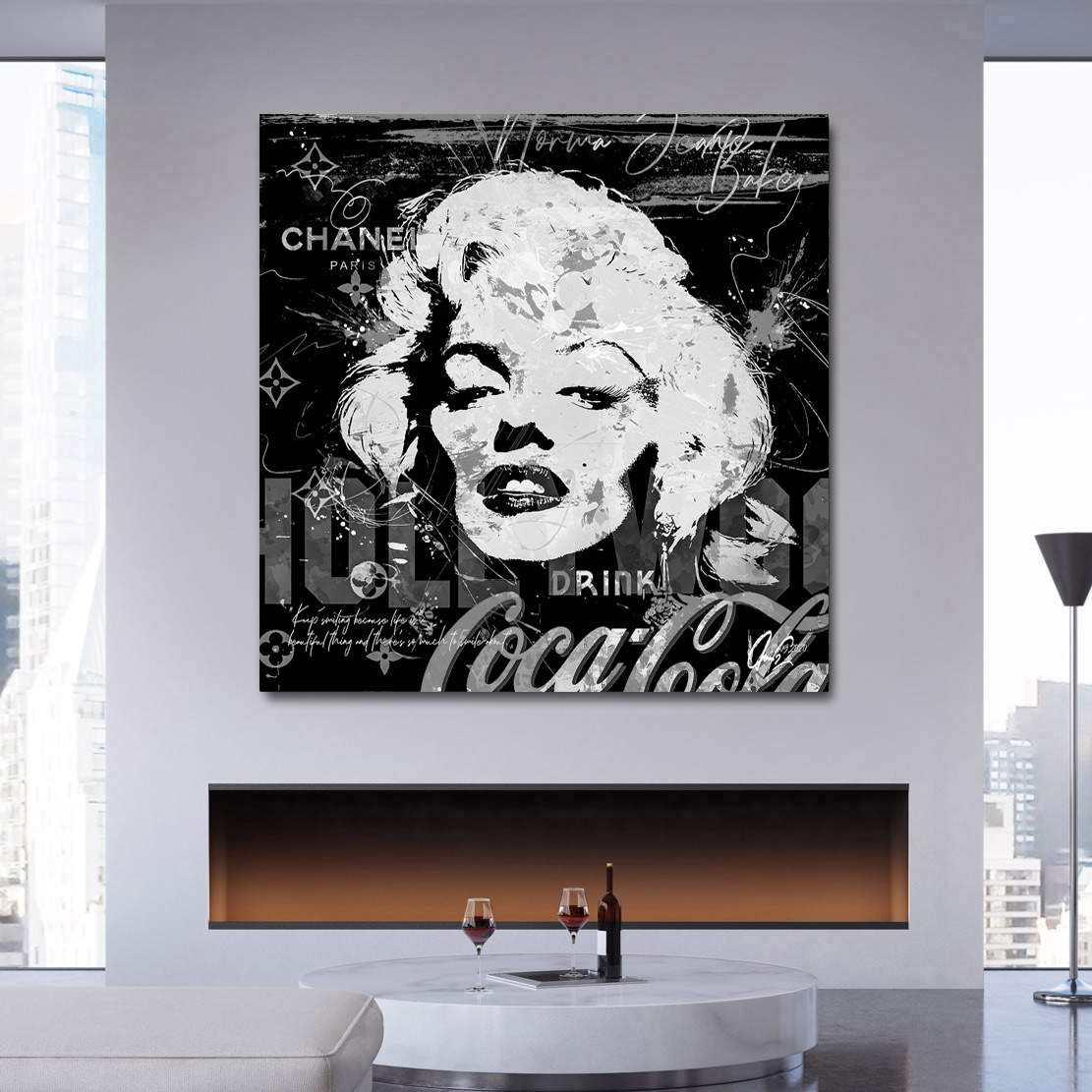 Wandbild Leinwandbild Marilyn Monroe Pop Art Black and White