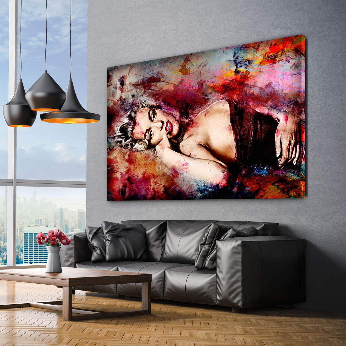Wandbild Marilyn Monroe Abstrakt Color