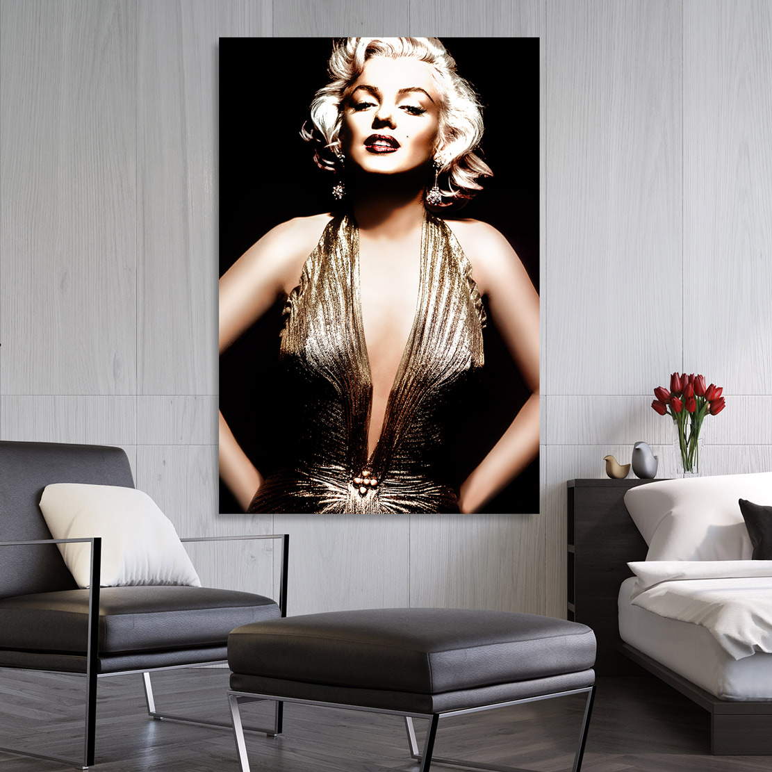 Wandbild Marilyn Monroe Gold