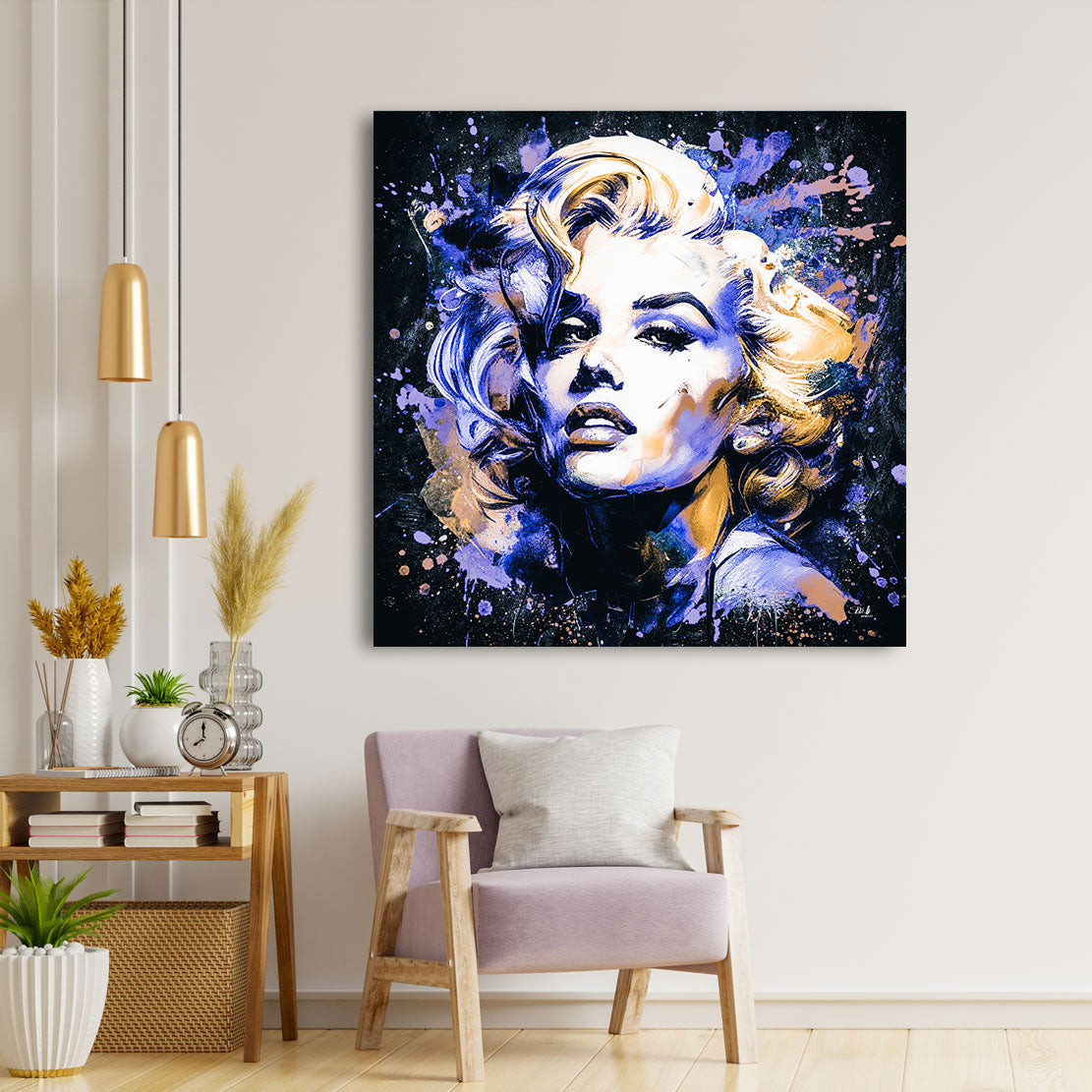 Leinwandbild Marilyn Monroe Abstrakt Blue Style