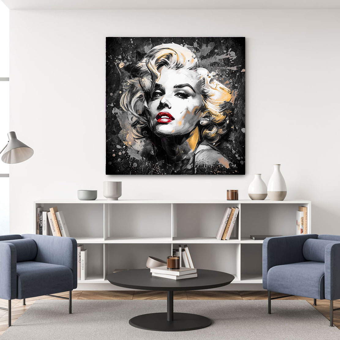 Leinwandbild Marilyn Monroe Abstrakt Black Style