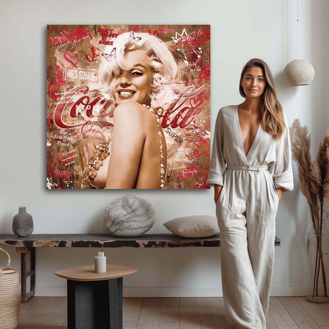 Wandbild Marilyn Monroe Graffiti Retro Pop Art