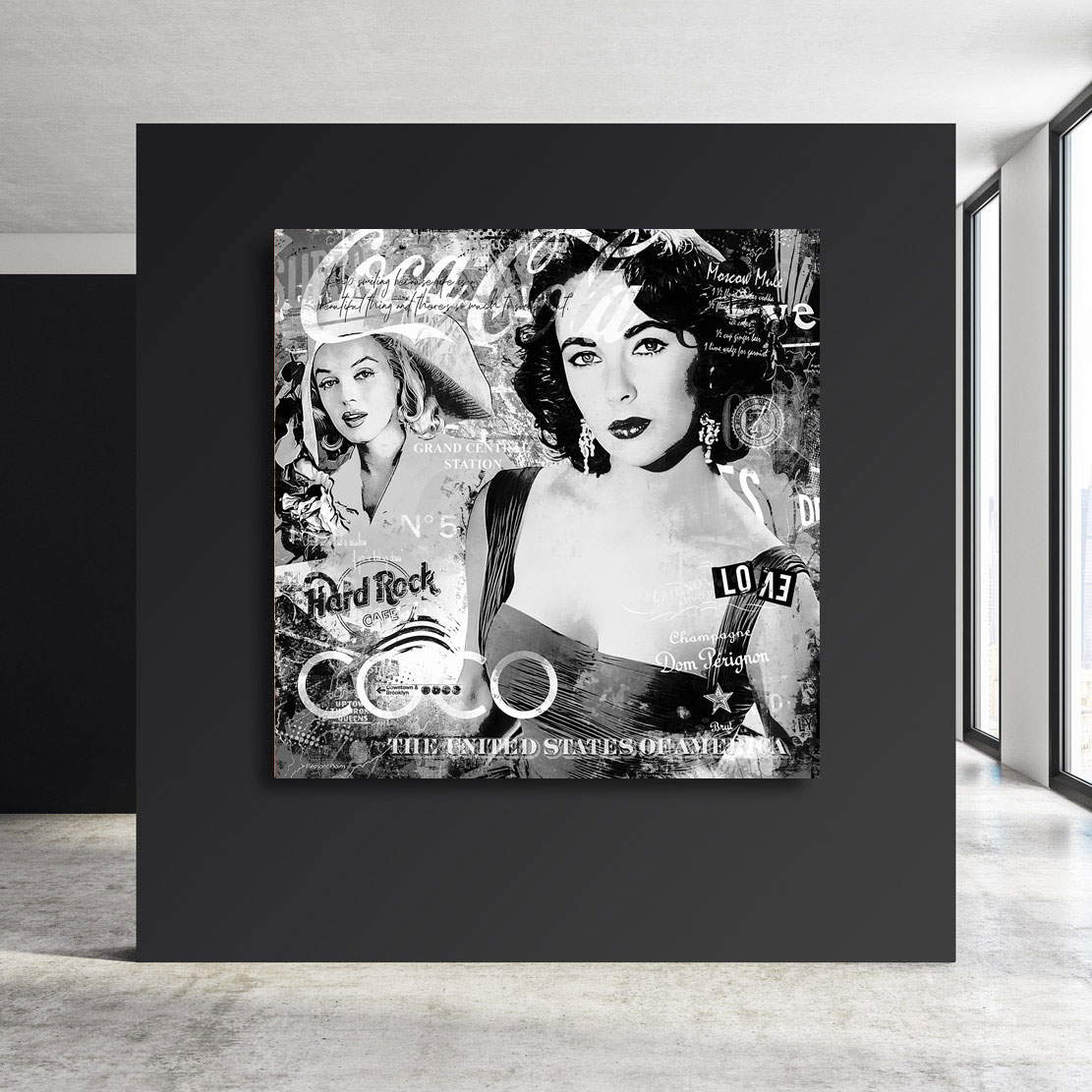 Wandbild Leinwandbild Liz & Marilyn Black and White